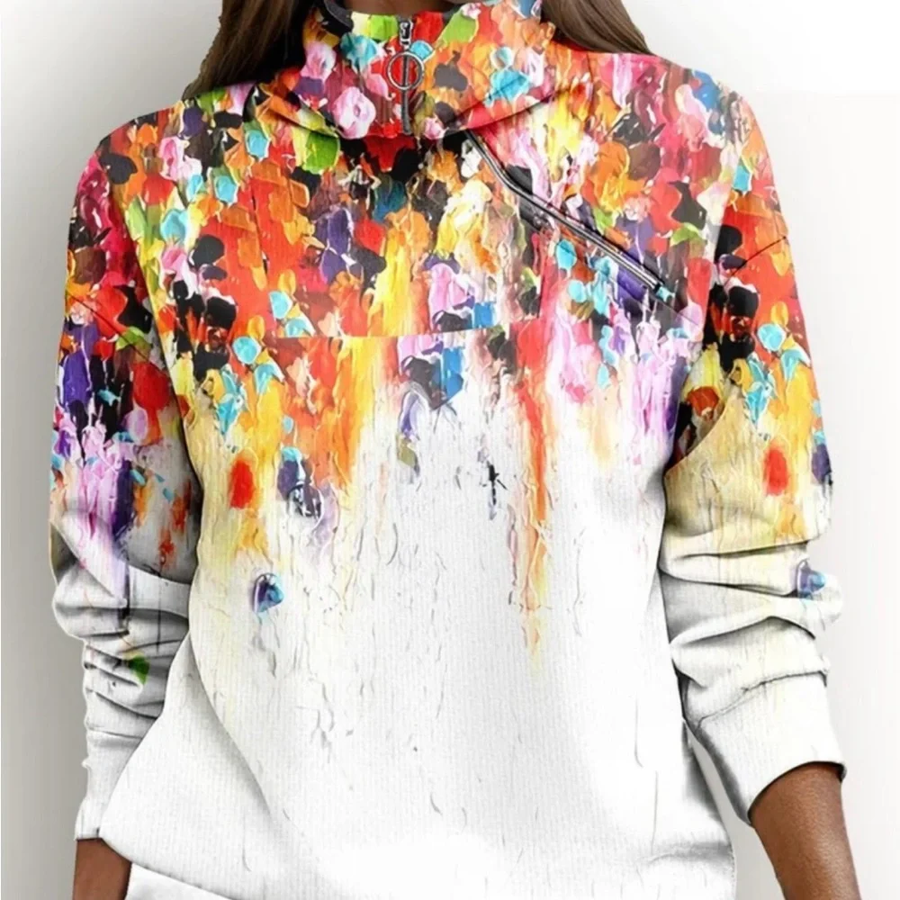 Abstract Inked Women's Sweatshirt Size 14 - Picture 3 of 4